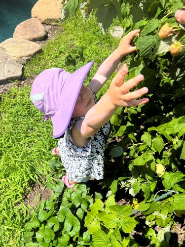 Dr. Lee's daughter in the garden