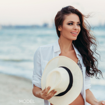 young woman on beach