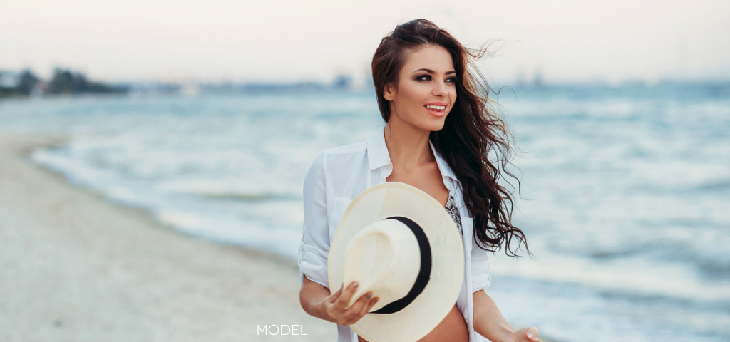 young woman on beach