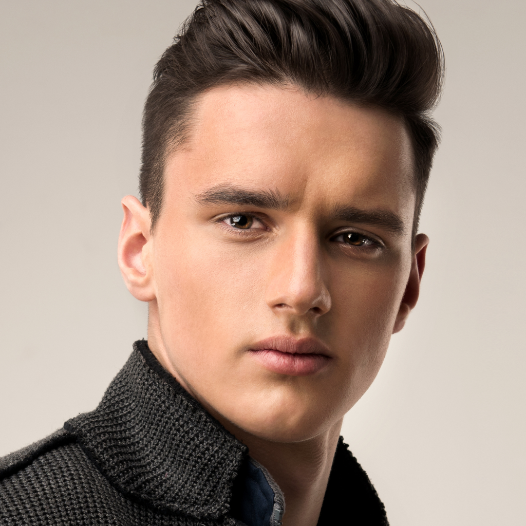 male model with pompadour