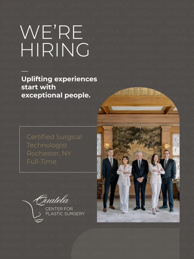 We’re hiring a Certified Surgical Technologist to join our team at The Quatela Center—and this isn’t your average OR opportunity. 

You’ll work alongside world-class surgeons in a historic setting where precision meets compassion. We’re looking for someone with steady hands, sharp instincts, and a genuine passion for helping people feel like themselves again. 

CST certification required. Comment “APPLY” and we’ll send you the link, or head to the careers page on our website.